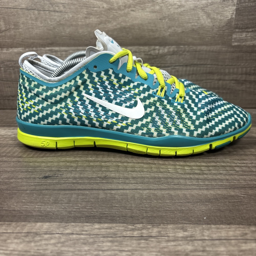Nike Free 5.0 TR Fit 4 Green Yellow Womens US Size 8.5 629832-302 Running Shoes
